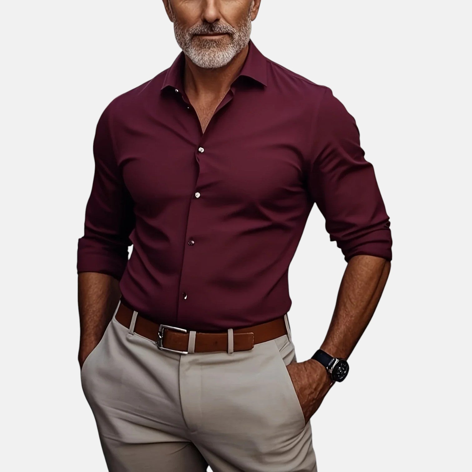 Fitstyle | Herren Slim Fit Business Hemd mit Knitterfrei