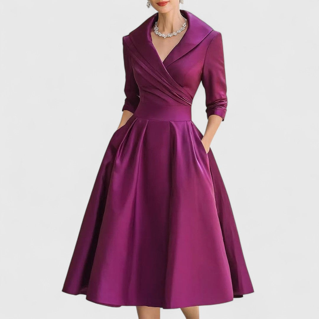Rosalie | Elegantes Midikleid mit subtilem Glanz