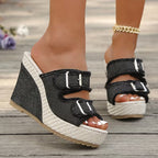 Atelier | Fray Edge Wedge Sandalen