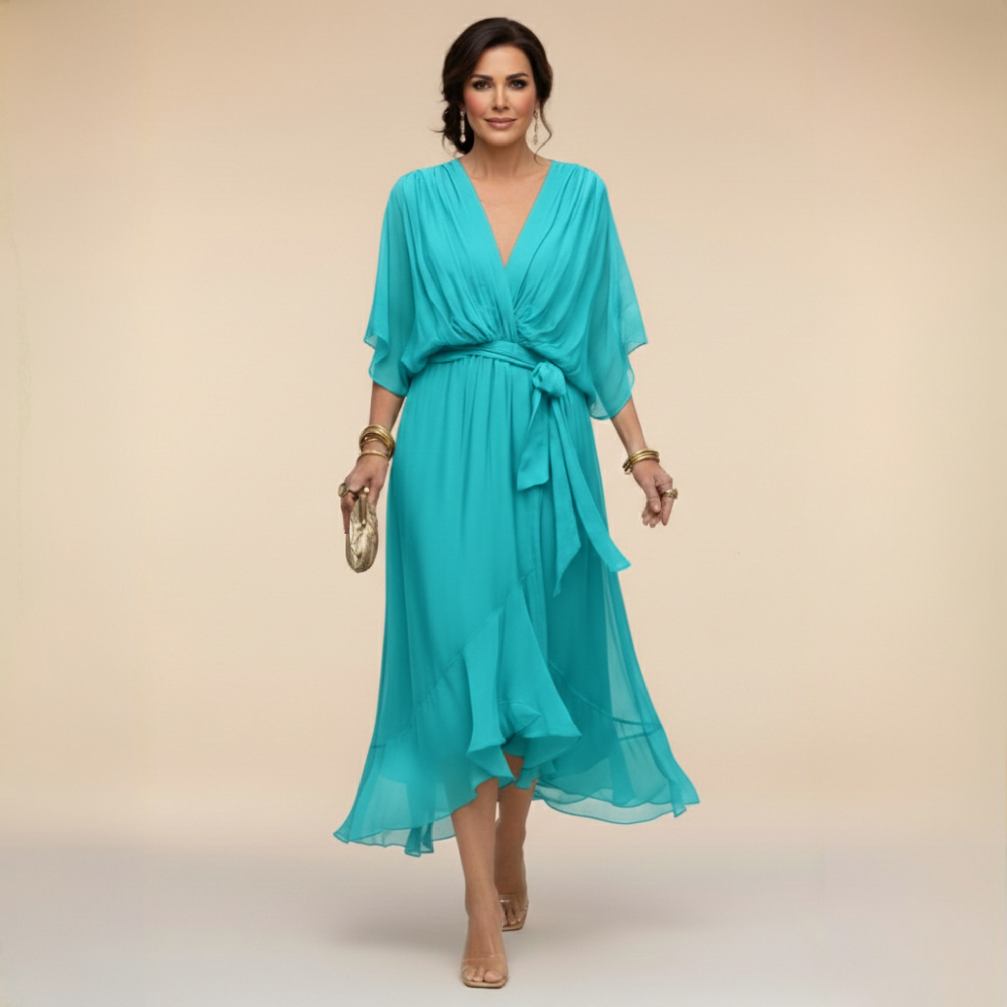 Marta | Chiffonkleid mit V-Ausschnitt
