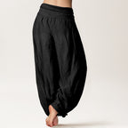 Yoga Lounge Hose Damen – Baumwolle mit elastischem Bund | Om & Lotus Design