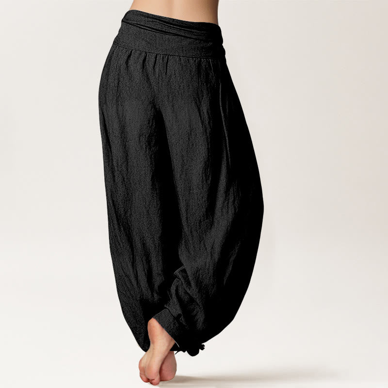 Yoga Lounge Hose Damen – Baumwolle mit elastischem Bund | Om & Lotus Design