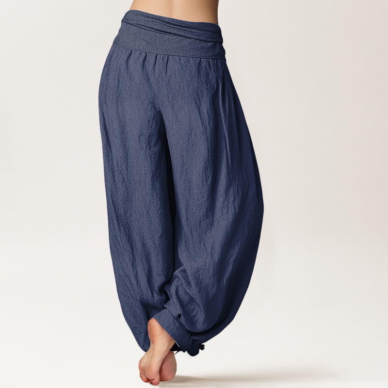 Yoga Lounge Hose Damen – Baumwolle mit elastischem Bund | Om & Lotus Design