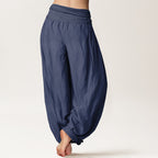 Yoga Lounge Hose Damen – Baumwolle mit elastischem Bund | Om & Lotus Design