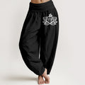 Yoga Lounge Hose Damen – Baumwolle mit elastischem Bund | Om & Lotus Design