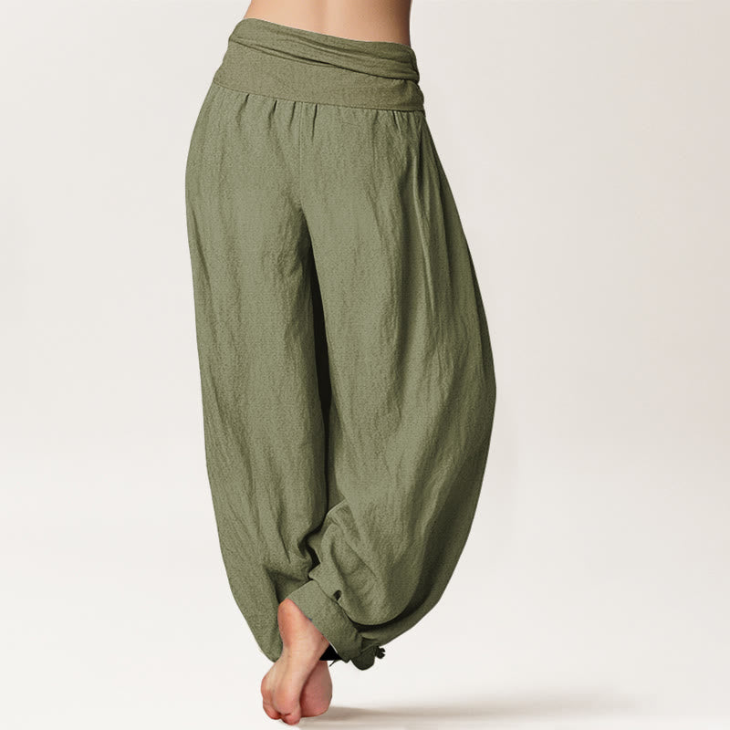 Yoga Lounge Hose Damen – Baumwolle mit elastischem Bund | Om & Lotus Design