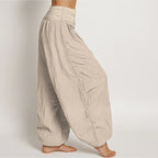 Yoga Lounge Hose Damen – Baumwolle mit elastischem Bund | Om & Lotus Design