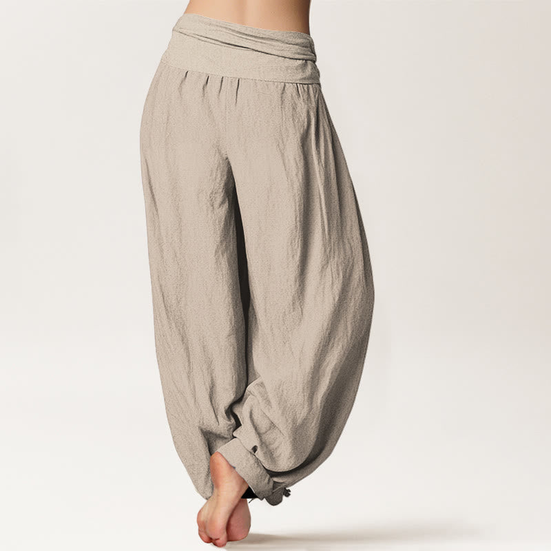 Yoga Lounge Hose Damen – Baumwolle mit elastischem Bund | Om & Lotus Design