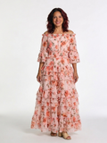 Rosalie | Off-Shoulder Floral Ruffle Tiered Maxi-Kleid
