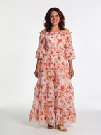 Rosalie | Off-Shoulder Floral Ruffle Tiered Maxi-Kleid