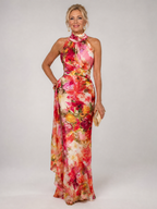 Elisabetta | Maxikleid mit Blumenmuster und Halterneck