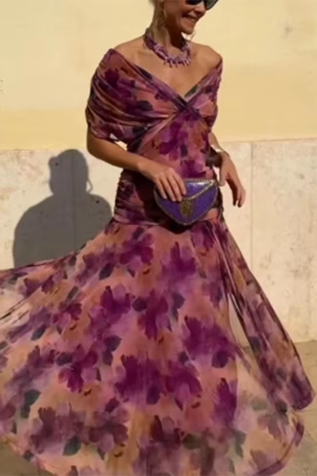 Louise | Elegantes Maxikleid für Feste mit V-Ausschnitt