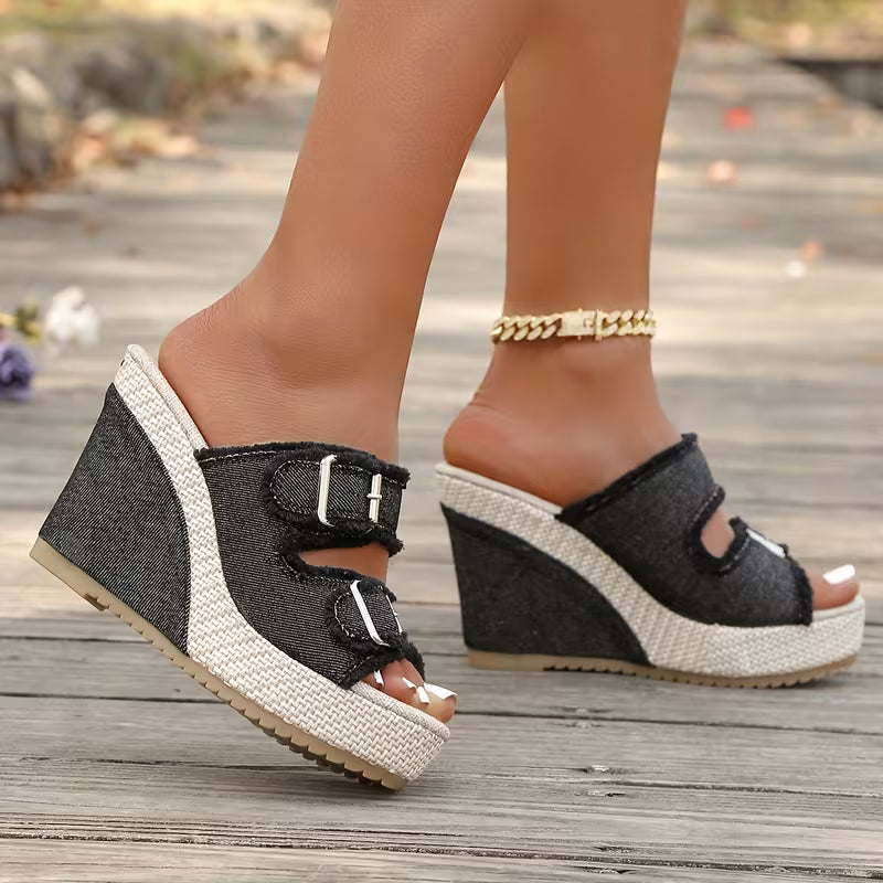 Atelier | Fray Edge Wedge Sandalen