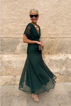 Louise | Elegantes Maxikleid für Feste mit V-Ausschnitt