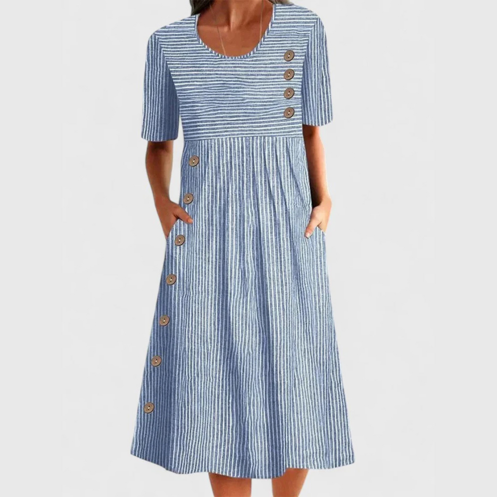 Jarna | Gestreiftes Midi-Kleid