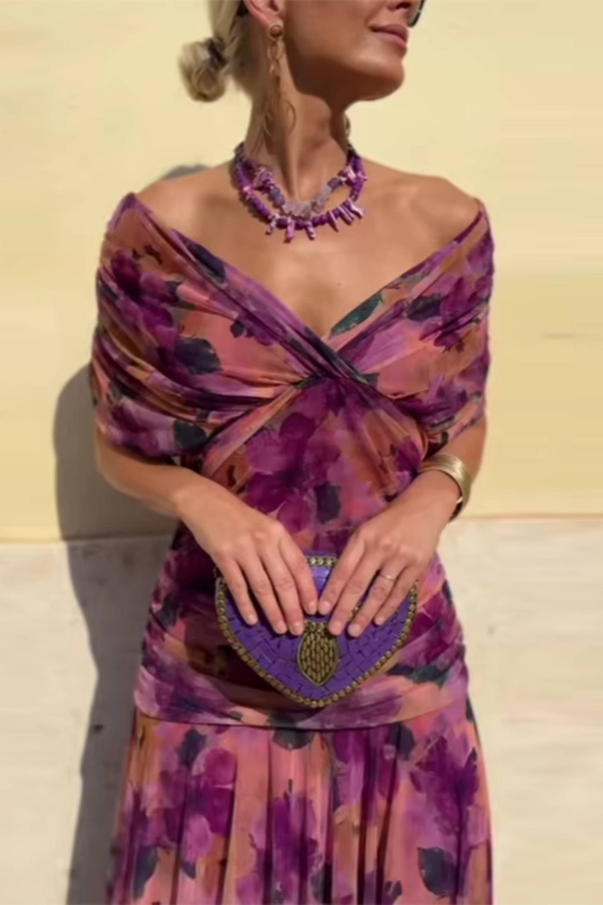 Louise | Elegantes Maxikleid für Feste mit V-Ausschnitt