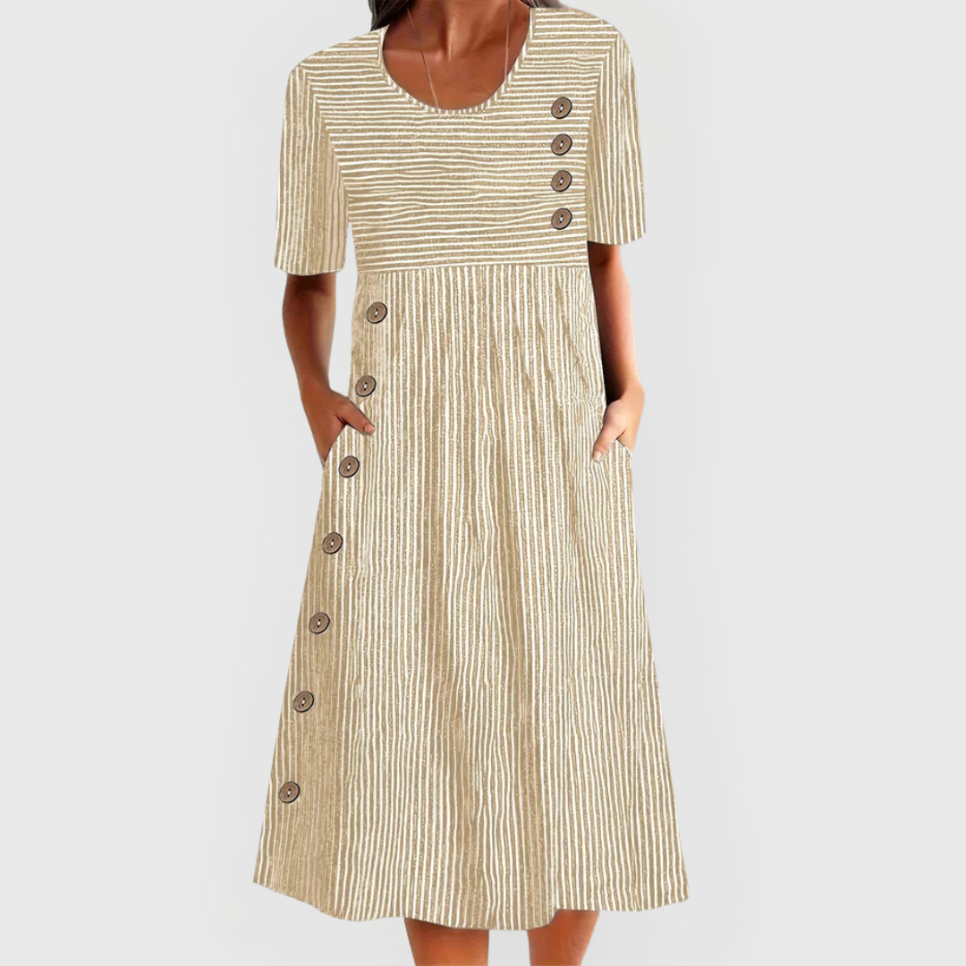 Jarna | Gestreiftes Midi-Kleid