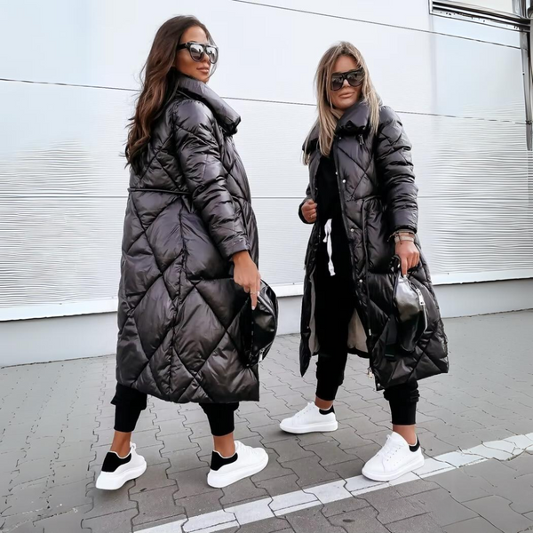 Noelia | Lange, elegante Steppjacke im Bomber-Stil