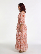 Rosalie | Off-Shoulder Floral Ruffle Tiered Maxi-Kleid