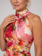 Elisabetta | Maxikleid mit Blumenmuster und Halterneck