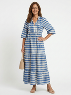Elodie | Kleid mit Diamantmuster und Stufenrock