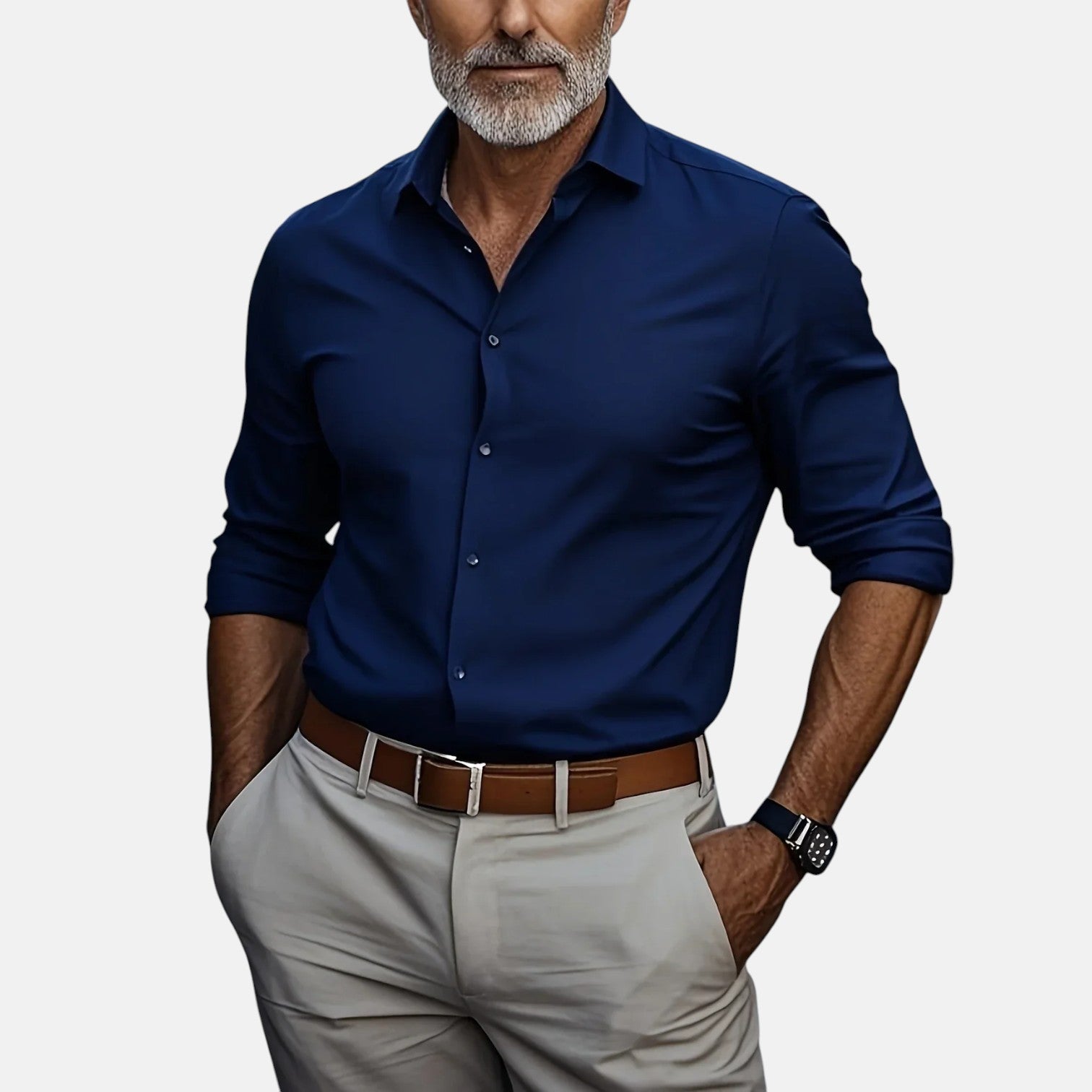 Fitstyle | Herren Slim Fit Business Hemd mit Knitterfrei