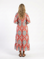 Zaria | Paisley-Print V-Ausschnitt Kurzarm Midi-Kleid