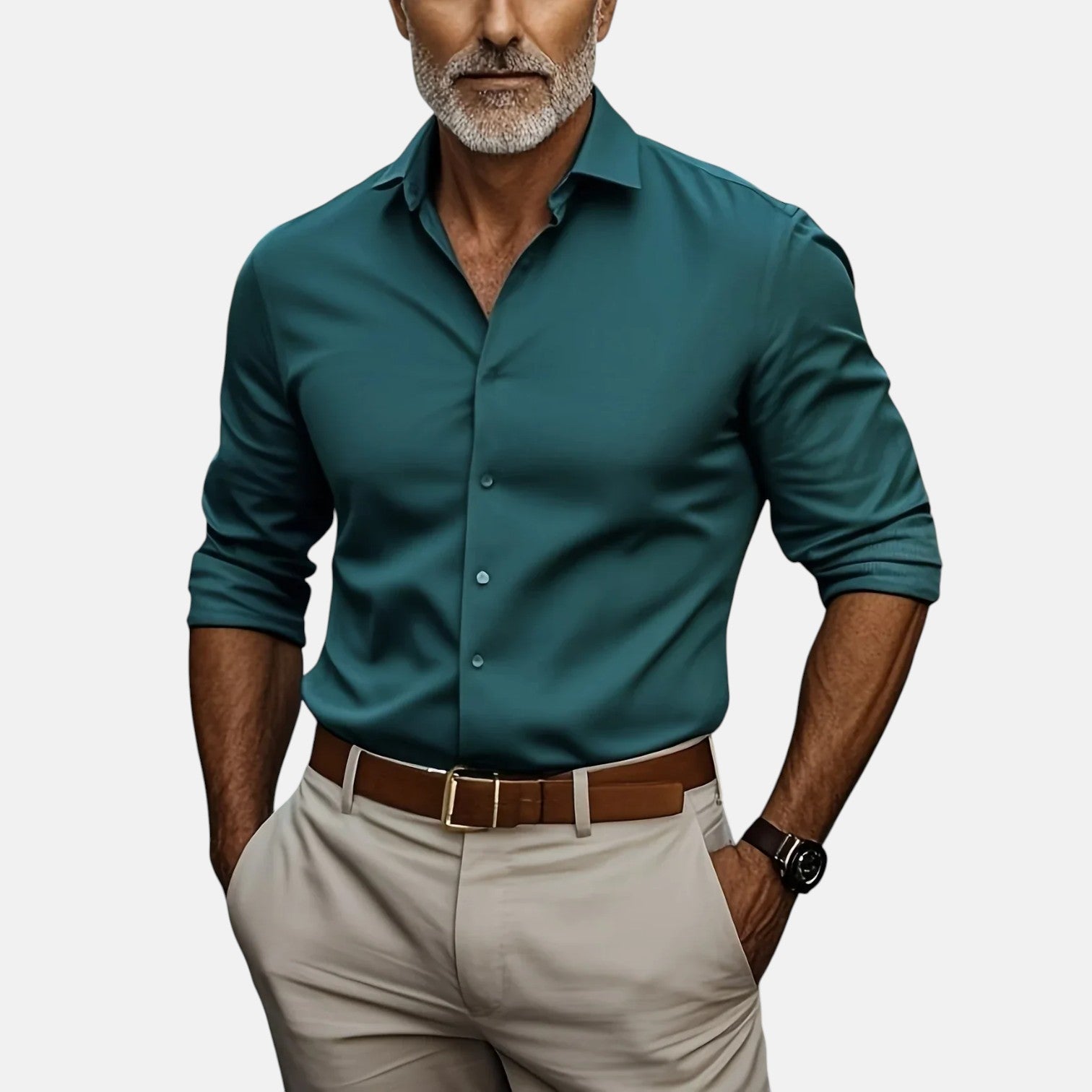 Fitstyle | Herren Slim Fit Business Hemd mit Knitterfrei