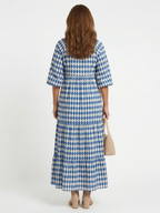 Elodie | Kleid mit Diamantmuster und Stufenrock