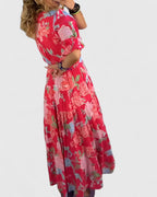 Minelda – Blumenkleid mit V-Ausschnitt