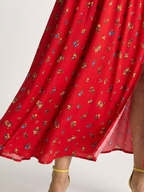 Delphine | Midi-Kleid mit quadratischem Ausschnitt und Blumenmuster