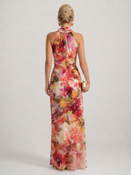 Elisabetta | Maxikleid mit Blumenmuster und Halterneck
