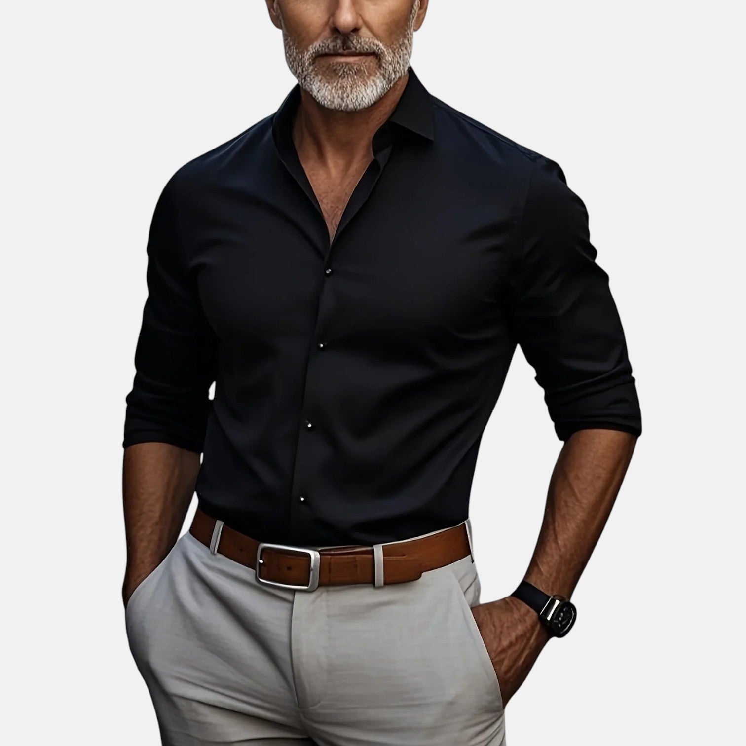 Fitstyle | Herren Slim Fit Business Hemd mit Knitterfrei