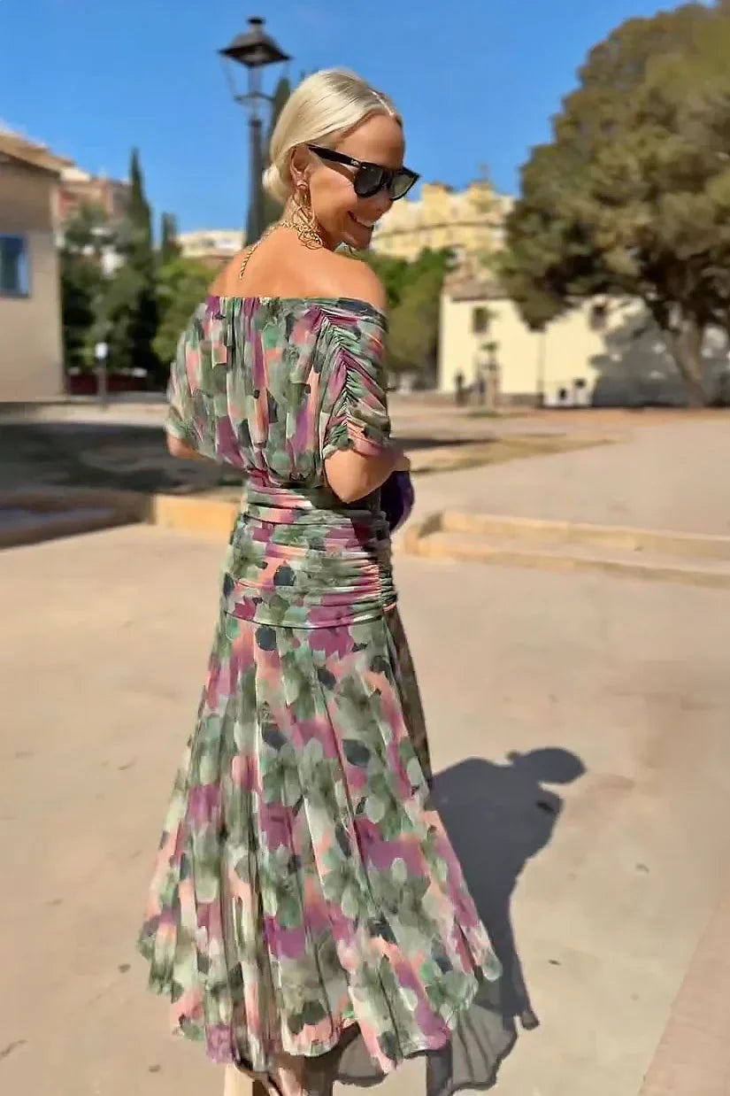 Louise | Elegantes Maxikleid für Feste mit V-Ausschnitt