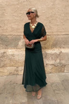 Louise | Elegantes Maxikleid für Feste mit V-Ausschnitt