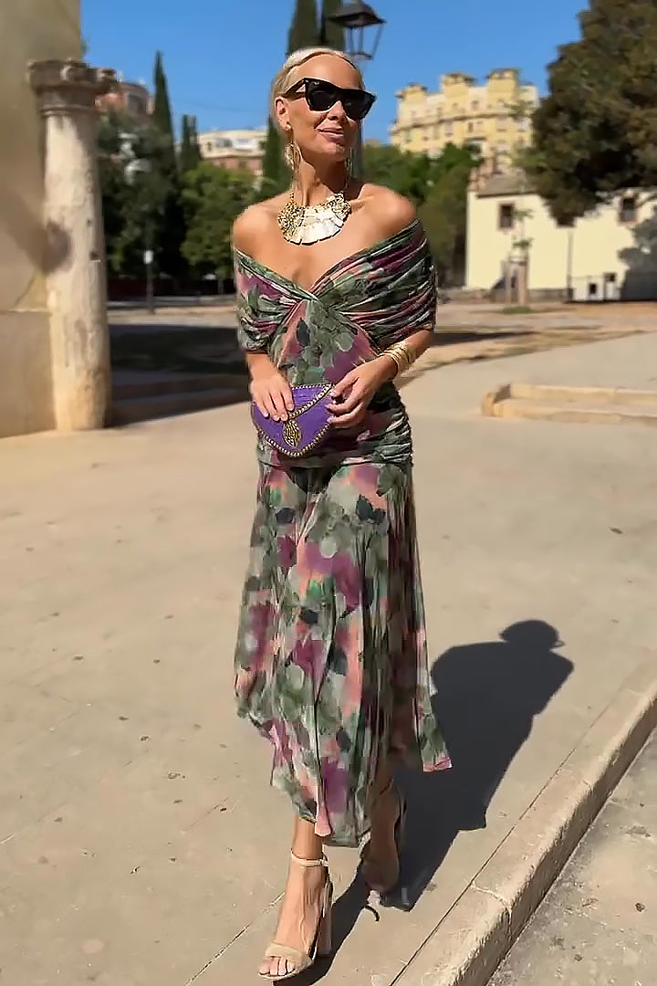 Louise | Elegantes Maxikleid für Feste mit V-Ausschnitt