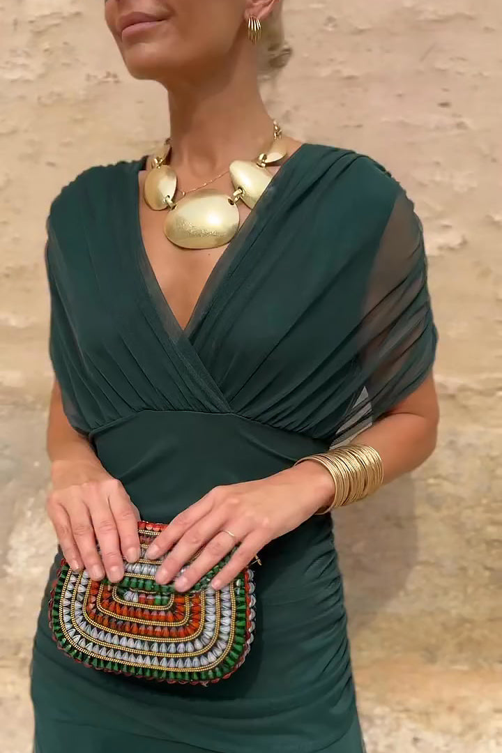 Louise | Elegantes Maxikleid für Feste mit V-Ausschnitt