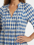 Elodie | Kleid mit Diamantmuster und Stufenrock