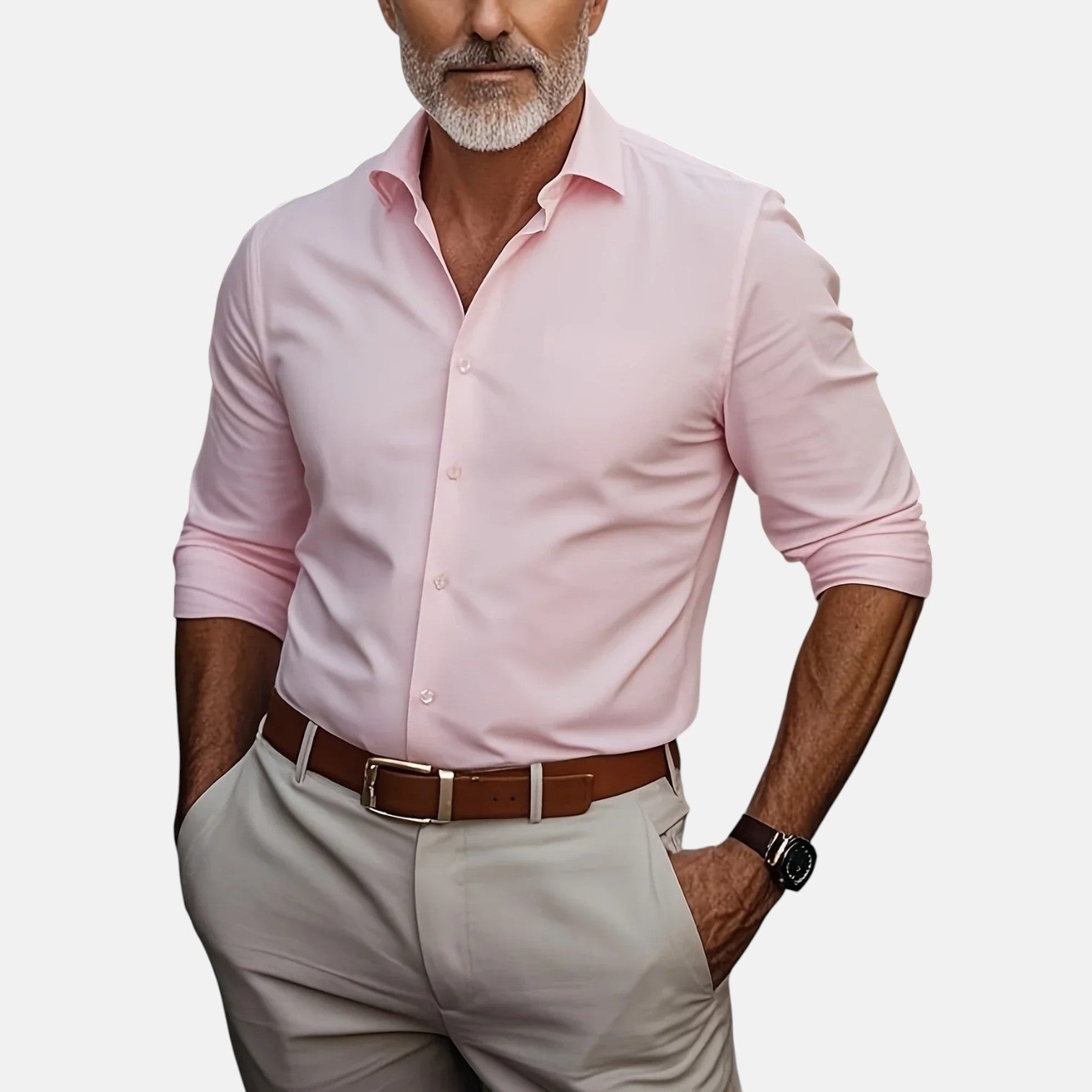Fitstyle | Herren Slim Fit Business Hemd mit Knitterfrei