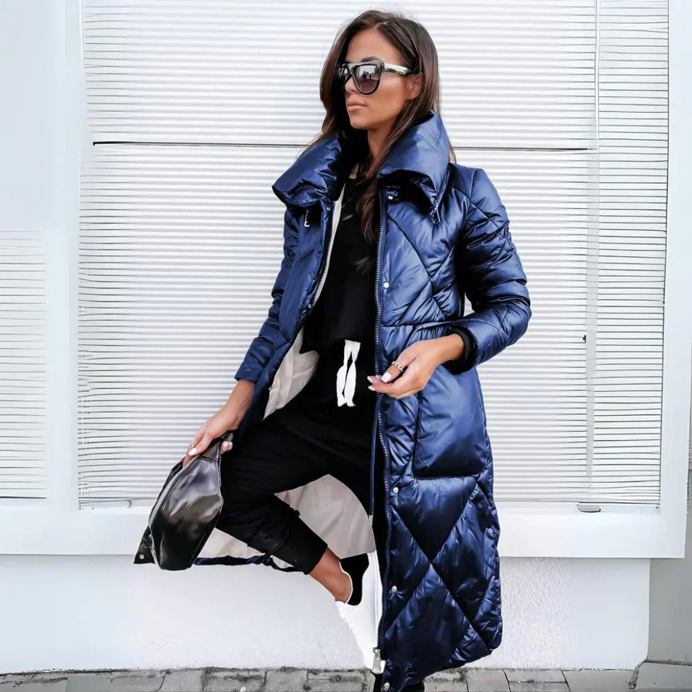 Noelia | Lange, elegante Steppjacke im Bomber-Stil