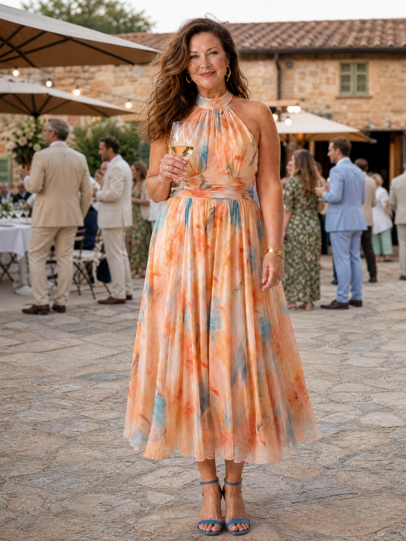 Elin | Weiches Halter-Midi-Kleid