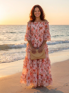 Rosalie | Off-Shoulder Floral Ruffle Tiered Maxi-Kleid
