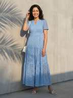 Brielle | V-Ausschnitt Kurzarm Tiered Midi Kleid