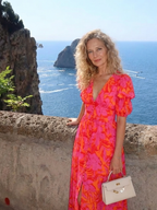 Willow | Blumiger V-Ausschnitt Midi-Kleid mit Puffärmeln
