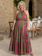 Rowen | Drapiertes Halter-Midi-Kleid
