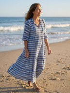 Elodie | Kleid mit Diamantmuster und Stufenrock