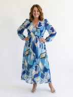 Althea | Langärmliges Blumenkleid Maxi