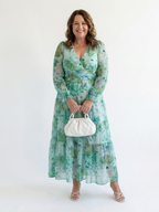 Althea | Langärmliges Blumenkleid Maxi