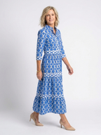 Ysolde | Midi-Kleid mit 3/4-Ärmeln und Kettenmuster