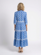 Ysolde | Midi-Kleid mit 3/4-Ärmeln und Kettenmuster
